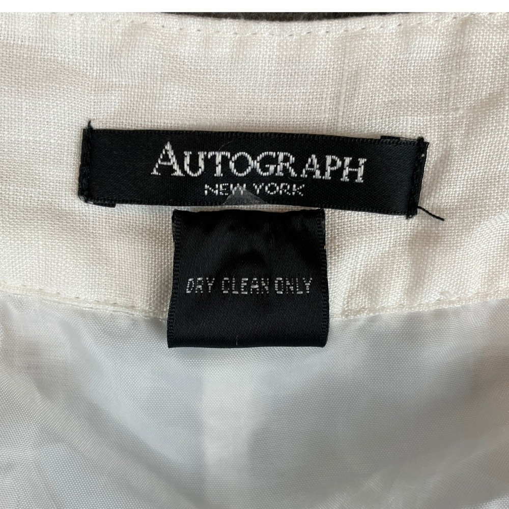 Autograph New York White 100% Linen Maxi Skirt Lined Size 14 Pockets Minimalist - Picture 4 of 6